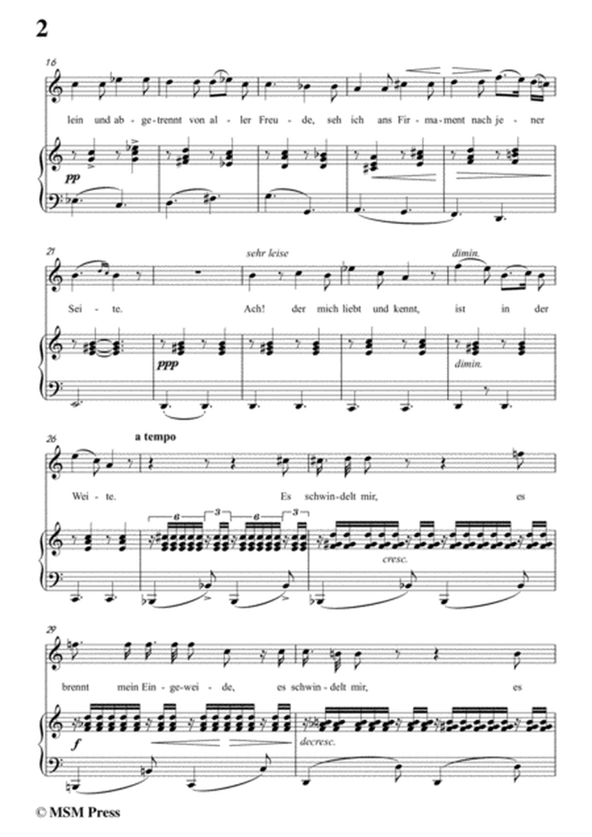 Schubert-Lied der Mignon,from 4 Gesänge aus 'Wilhelm Meister',in a minor,for Voice&Piano image number null