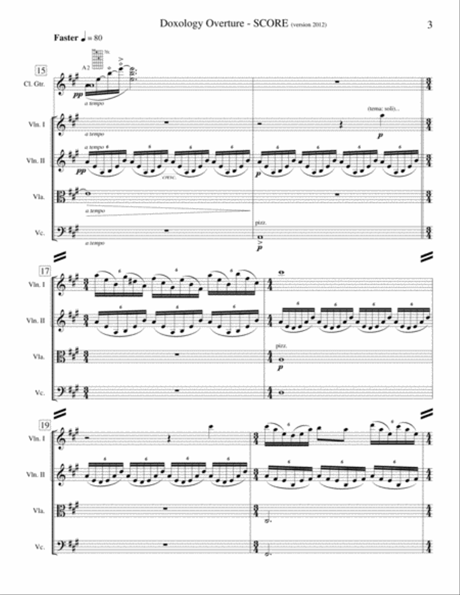 Doxology Overture (Guitar & String Orchestra) String Orchestra scores gallery preview page 4
