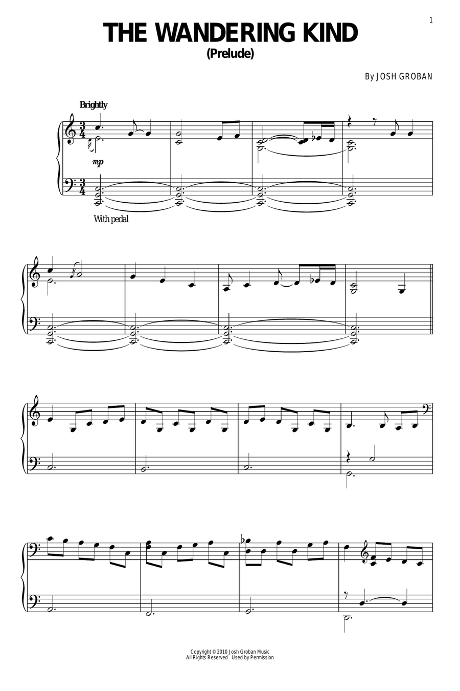 The Wandering Kind (Prelude) Piano Solo scores gallery preview page 1