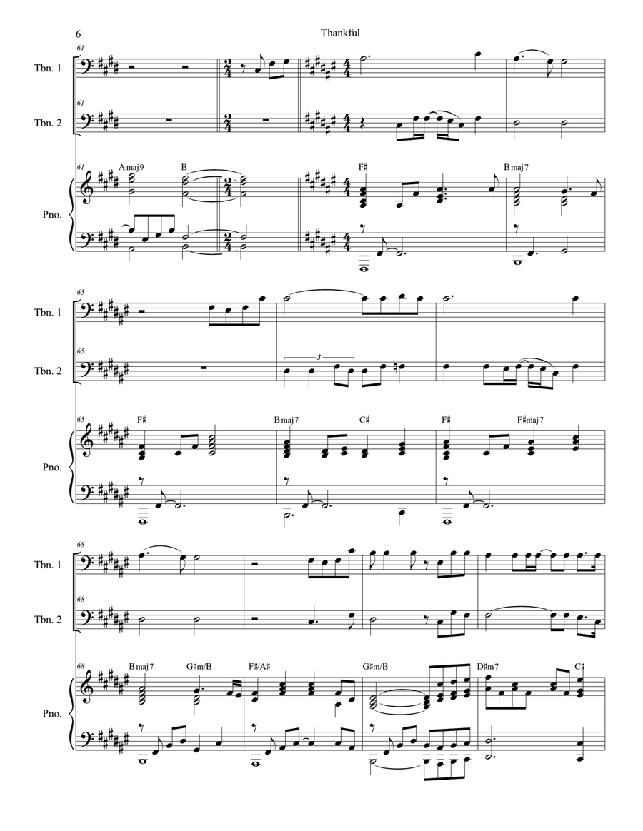 Thankful Thankful Trombone Duet scores gallery preview page 6