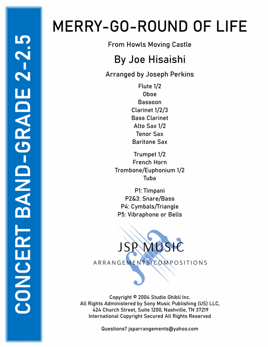 Merry-Go-Round Of Life Concert Band scores gallery preview page 1