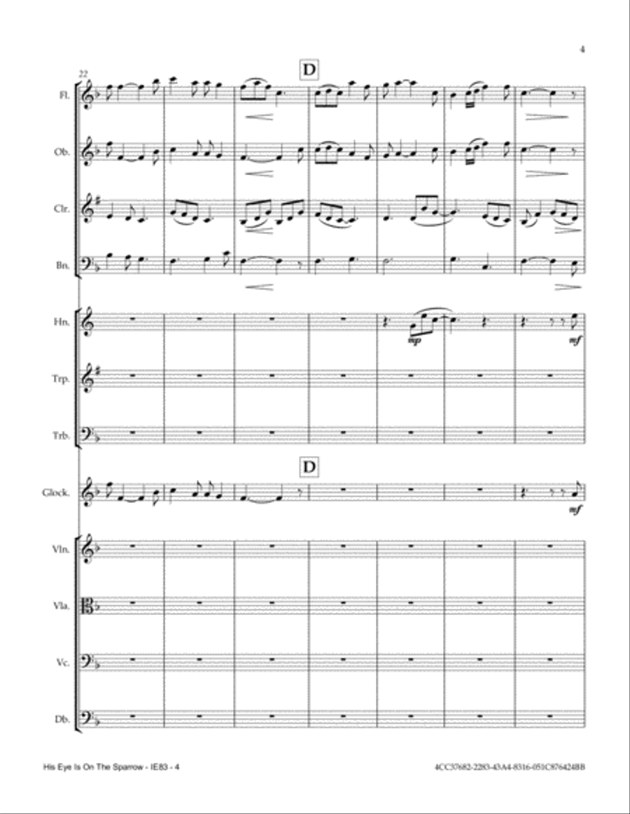 His Eye Is On The Sparrow Full Orchestra scores gallery preview page 5