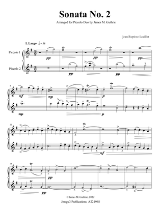 Loeillet: Sonata No. 2 for Piccolo Duo