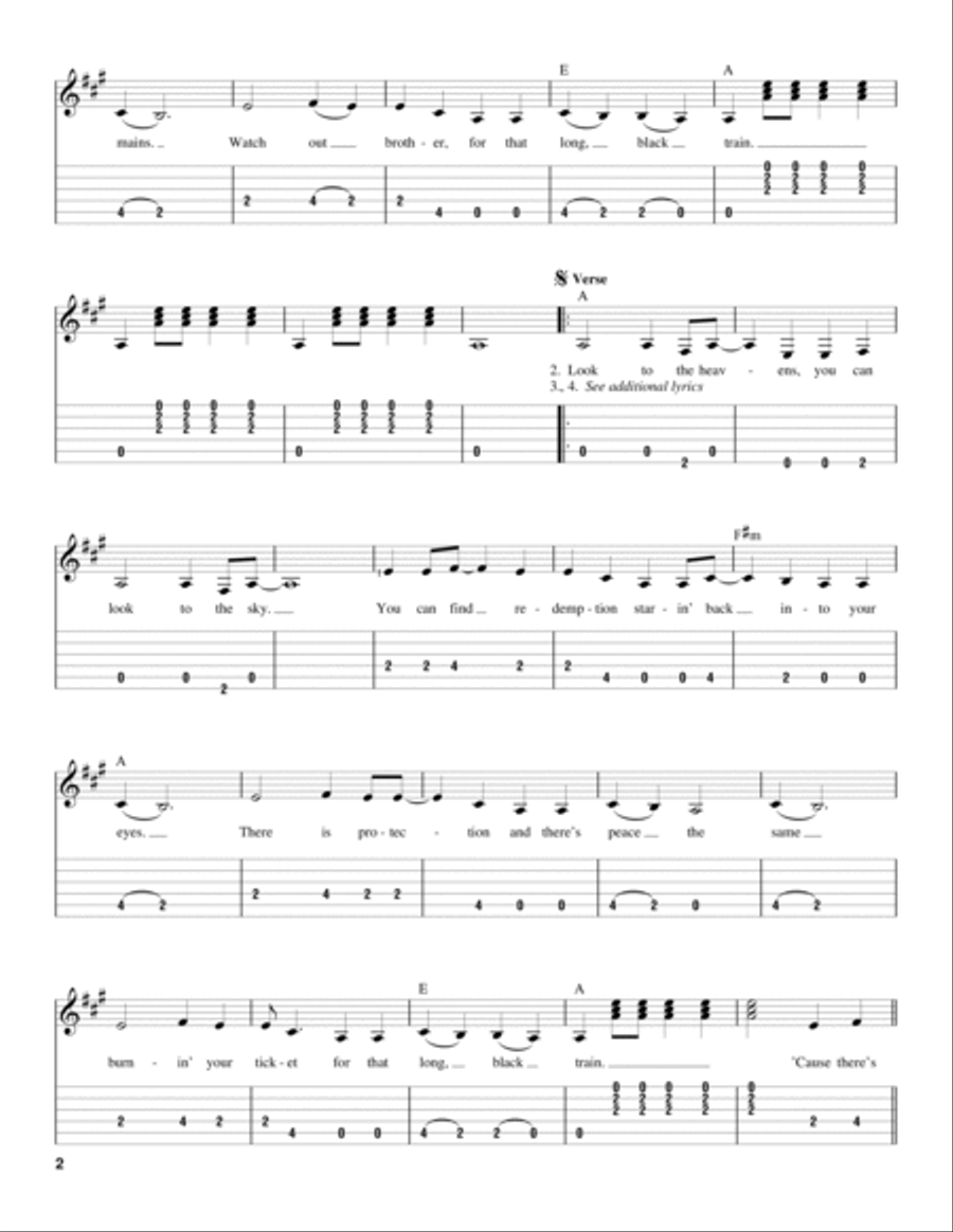 Long Black Train Acoustic Guitar scores gallery preview page 2