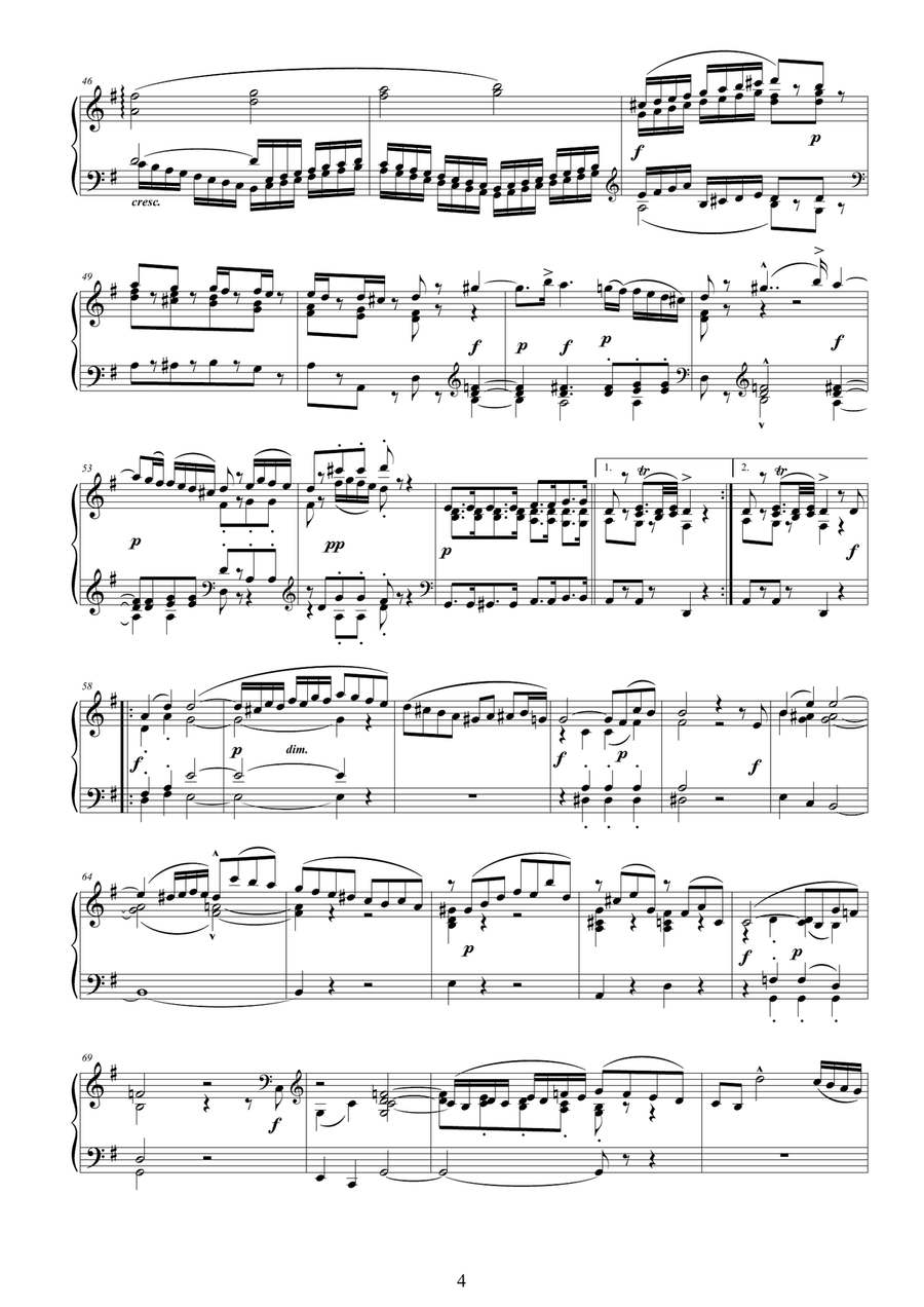 Mozart – Complete String quartet no.14 in G major K387 (Spring) for piano solo Cello scores gallery preview page 4
