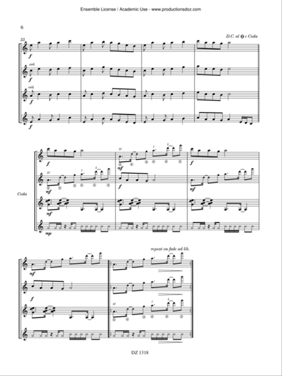 Musique facile pour 4 guitares - Australie (Ungala Wé) Guitar Ensemble scores gallery preview page 6