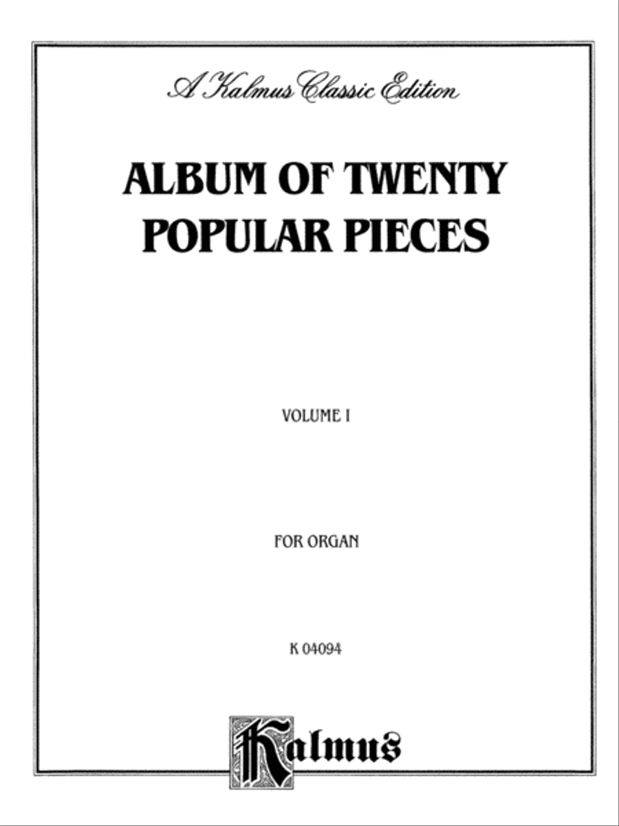 Album of Twenty Popular Pieces for Organ (Nineteenth-century music, mostly transcriptions, with a few original organ compositions), Volume 1 Organ scores gallery preview page 2
