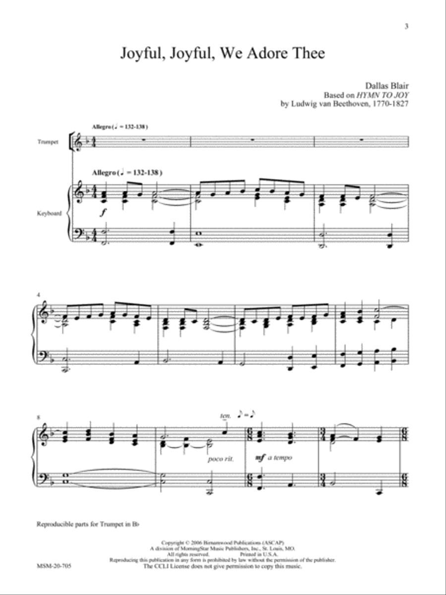 Joyful, Joyful Trumpet scores gallery preview page 3