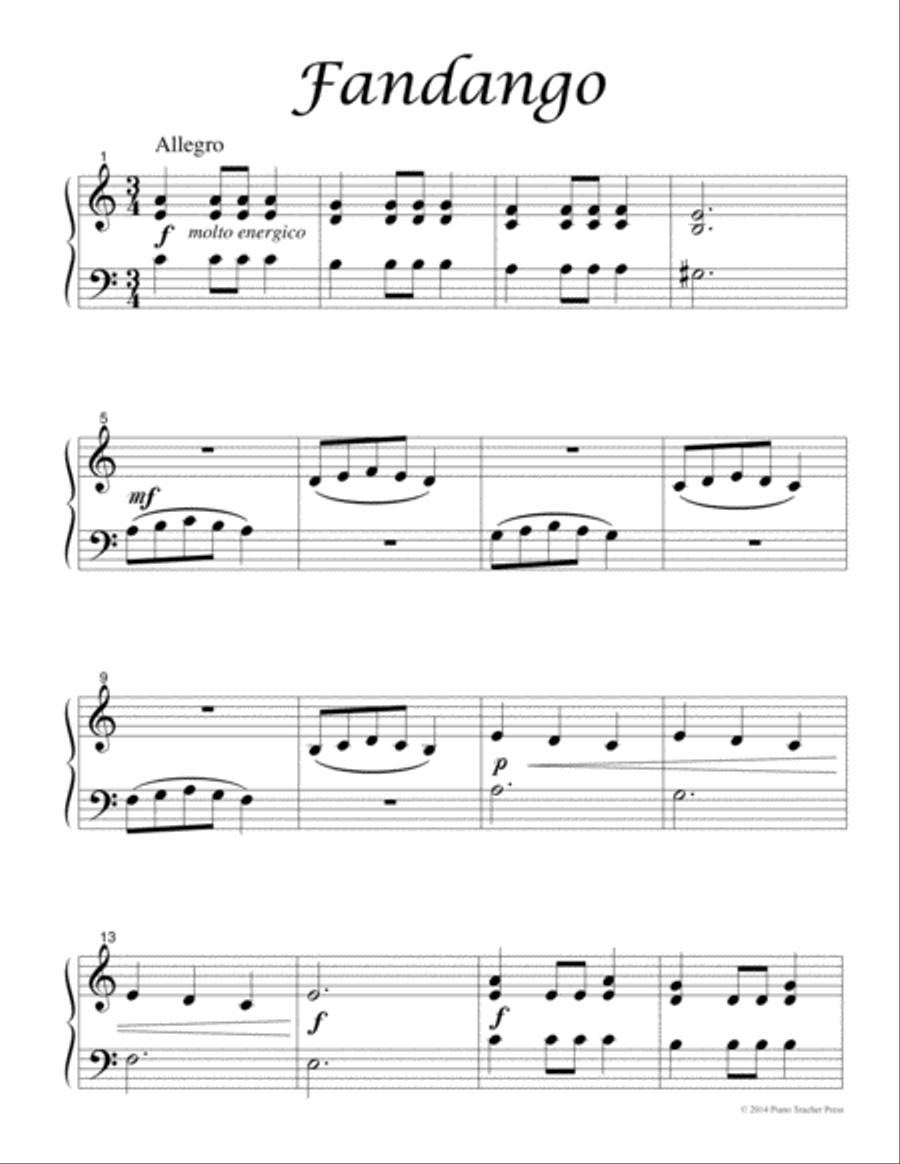 Fandango Fandango Easy Piano scores gallery preview page 2