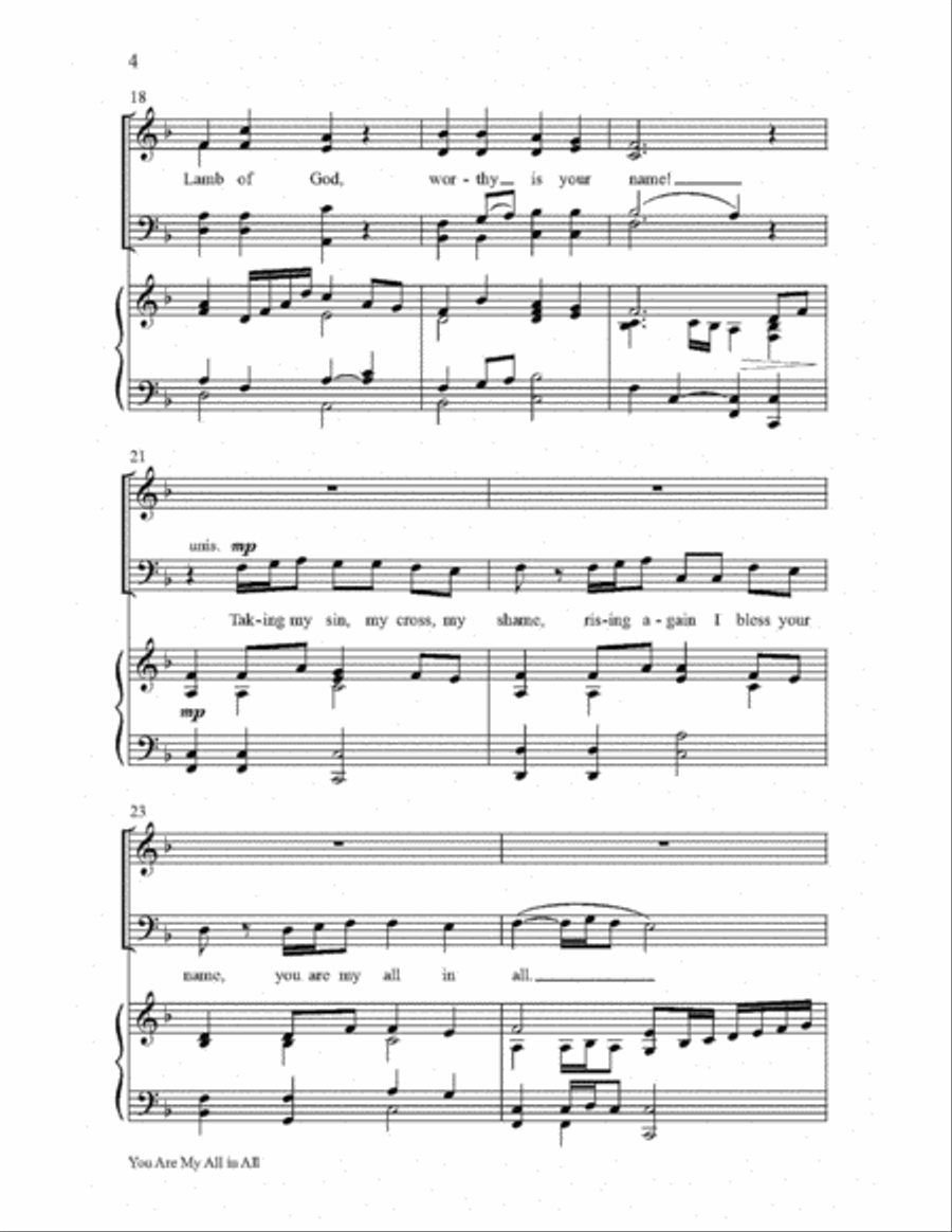 You Are My All in All 4-Part scores gallery preview page 4