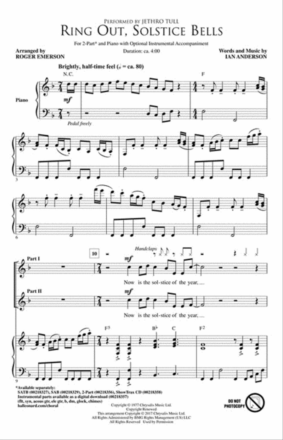 Ring Out, Solstice Bells Ring Out, Solstice Bells 2-Part scores gallery preview page 2