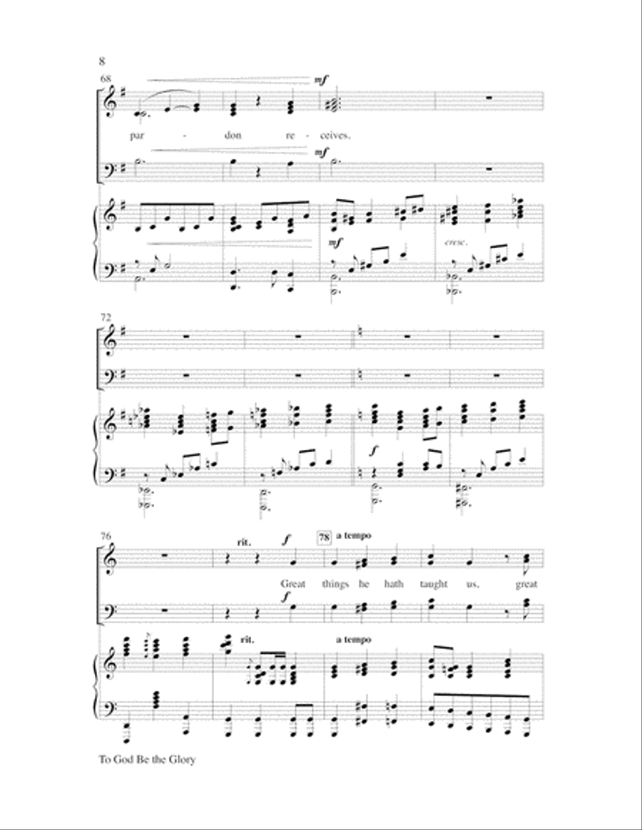 To God Be the Glory Choir scores gallery preview page 8