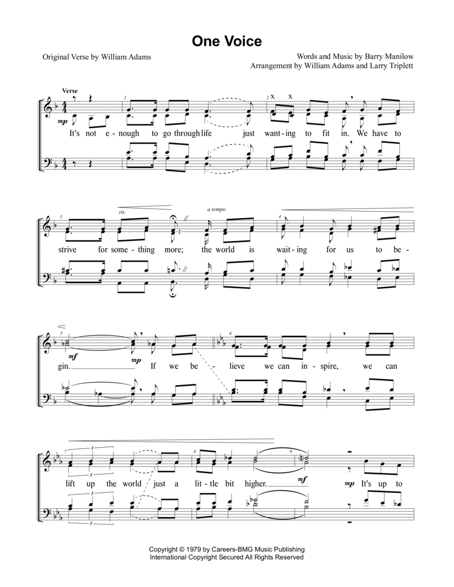 One Voice 4-Part scores gallery preview page 1