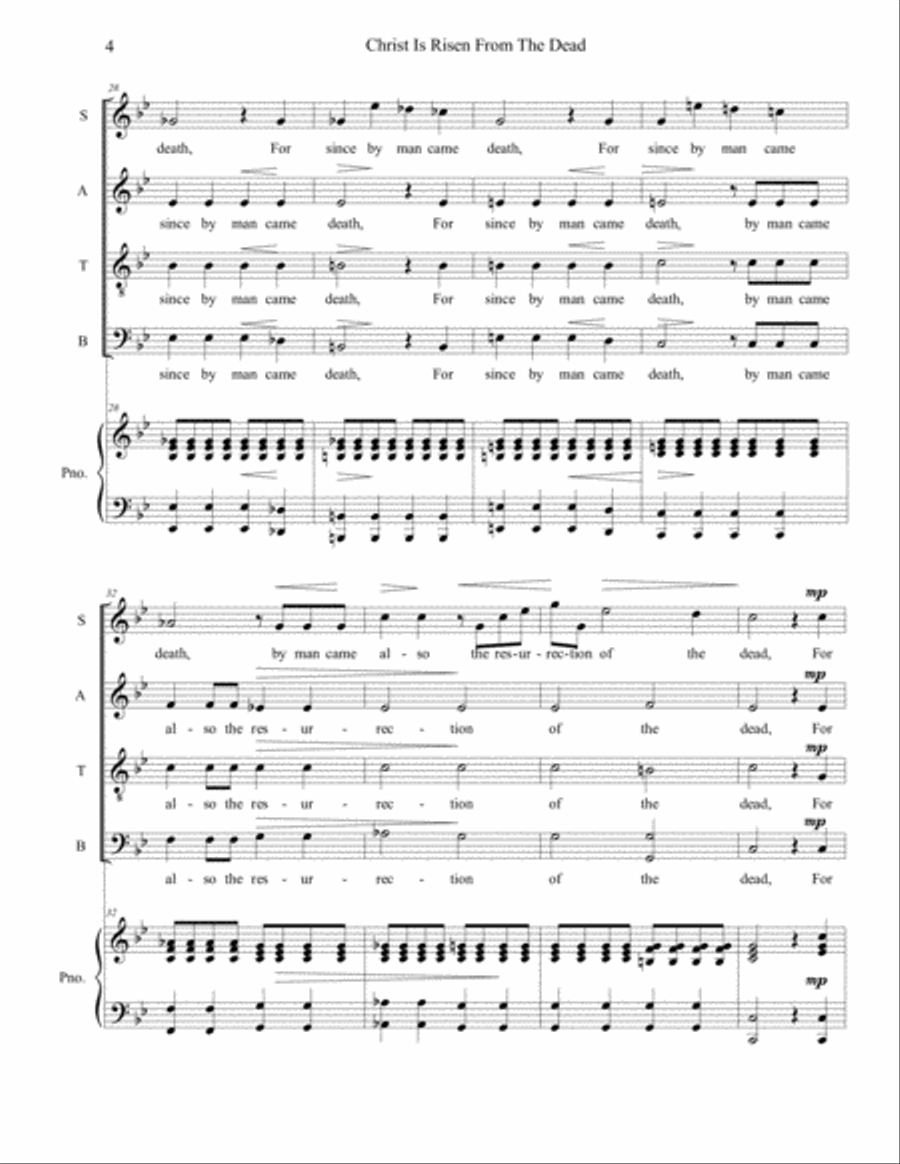 Christ Is Risen From The Dead - Easter Anthem 4-Part scores gallery preview page 4