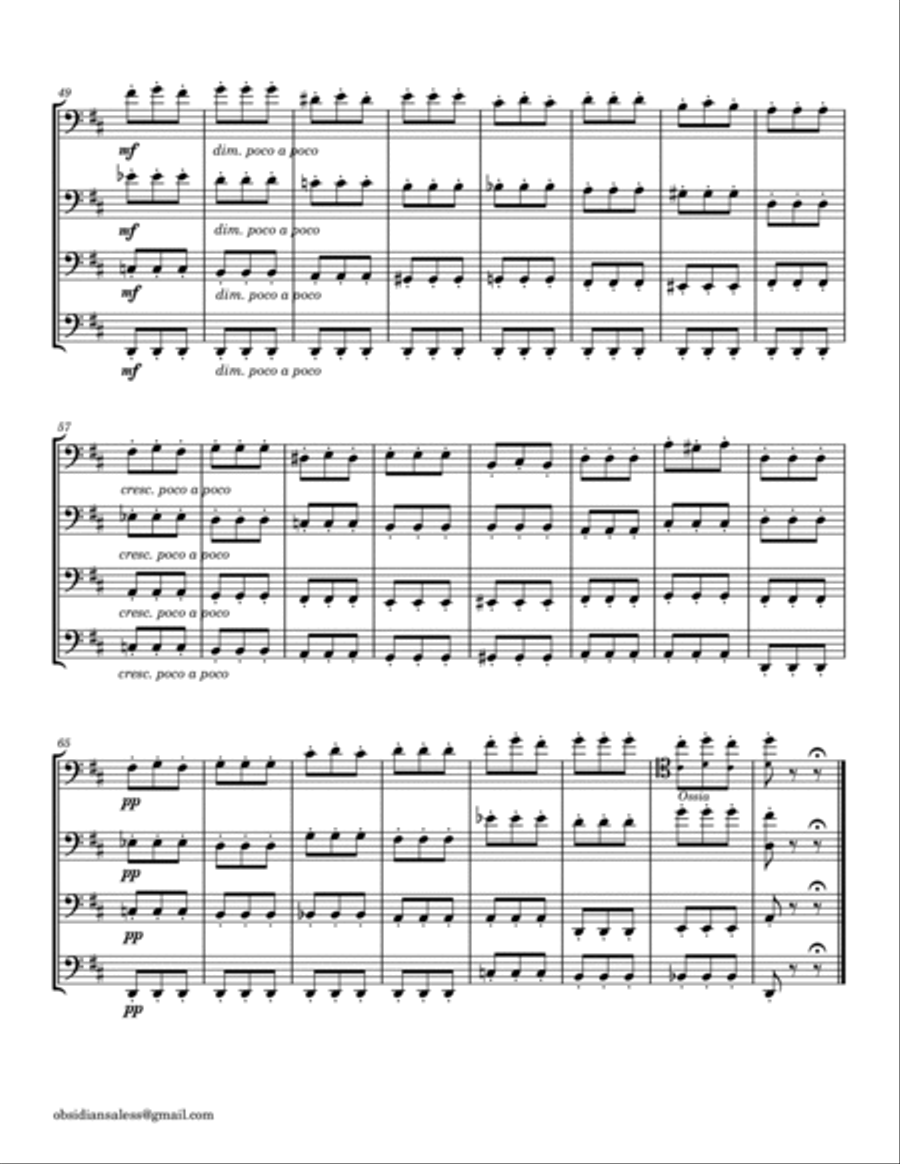 Album for the Young, op 39, No. 3: Hobby-Horse for Cello Quartet String Quartet scores gallery preview page 5