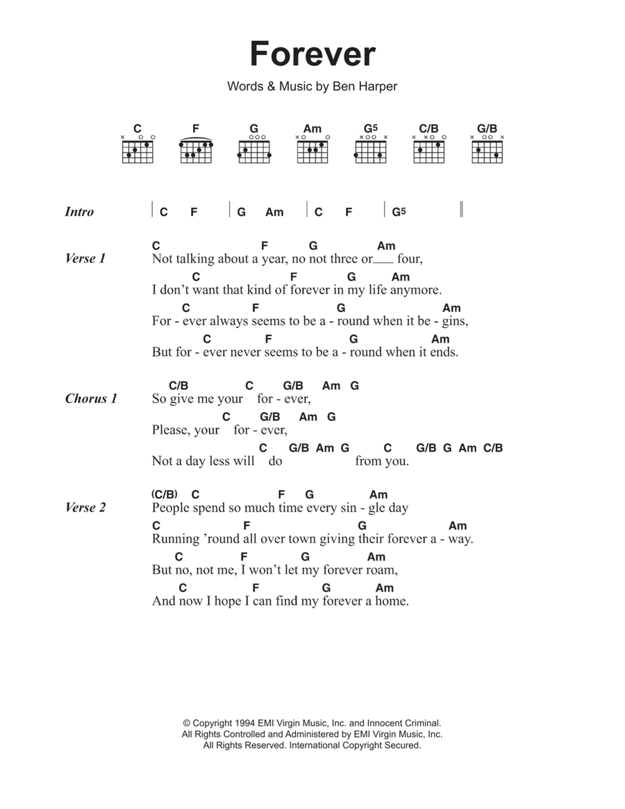 Forever Acoustic Guitar scores gallery preview page 1