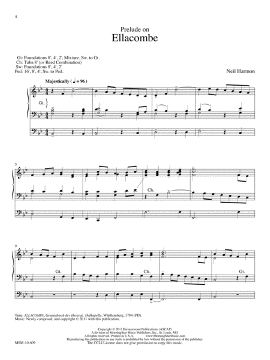 Come, Christians, Join to Sing: Four Organ Preludes Organ scores gallery preview page 3