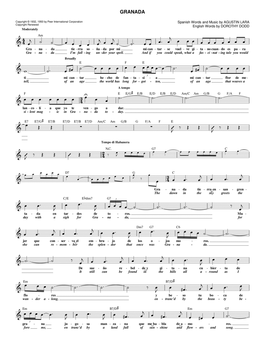 Granada Piano scores gallery preview page 1