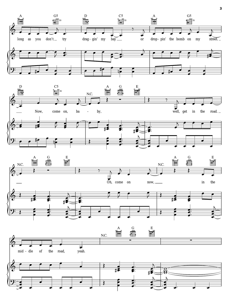 Middle Of The Road Middle Of The Road Piano, Vocal, Guitar scores gallery preview page 3