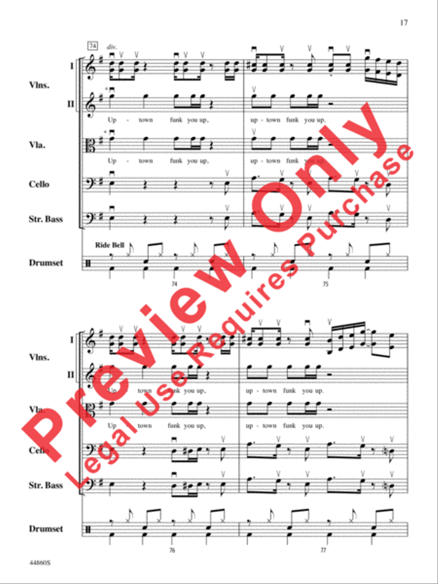 Uptown Funk Uptown Funk String Orchestra scores gallery preview page 18
