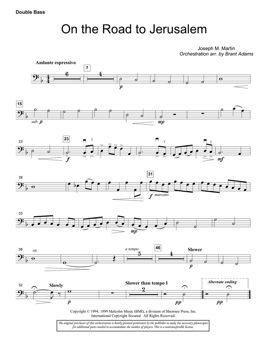 On The Road To Jerusalem - Double Bass
