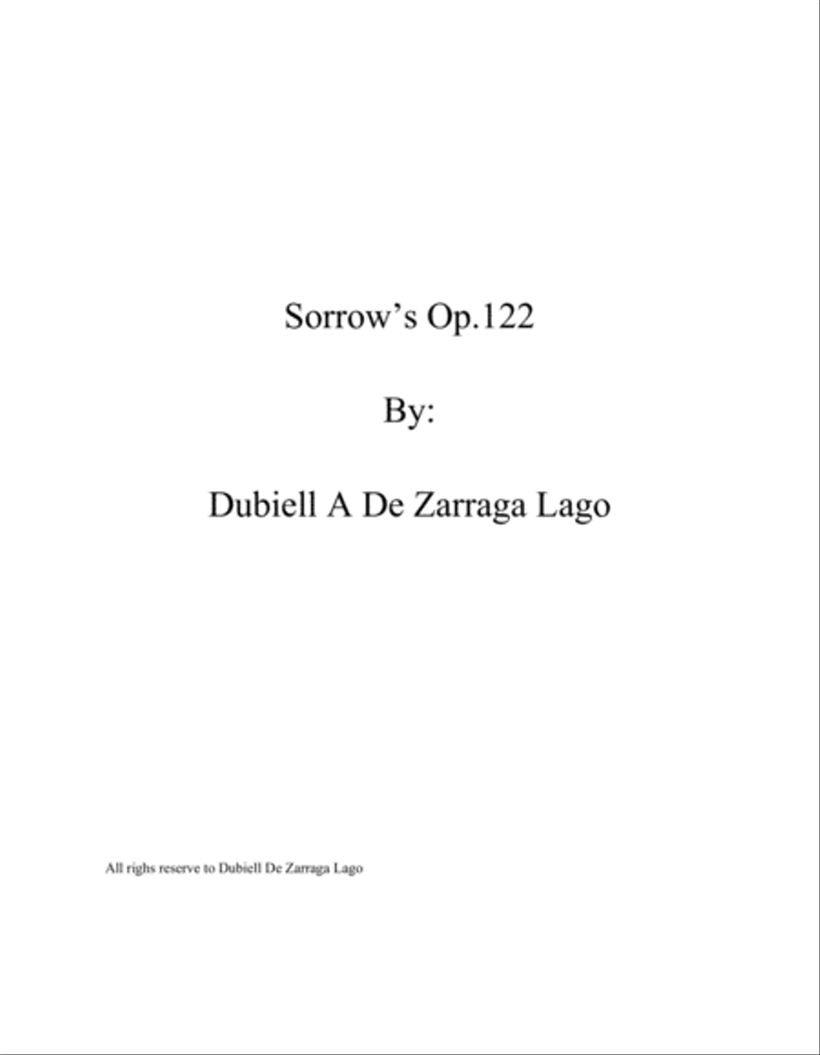 Sorrows Op.122 1-5 Piano Solo scores gallery preview page 1