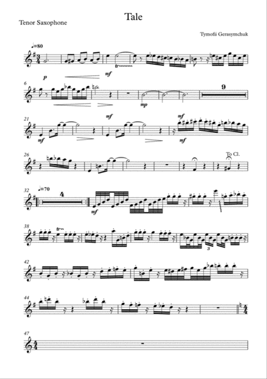 Tale. Soft jazzy music on 3/4 Jazz Ensemble scores gallery preview page 3