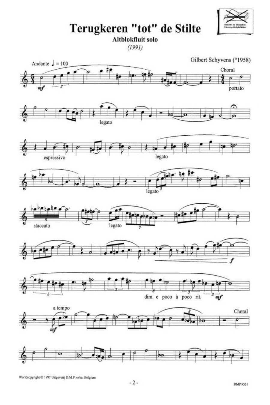 Terugkeren Tot De Stilte Alto Recorder scores gallery preview page 2