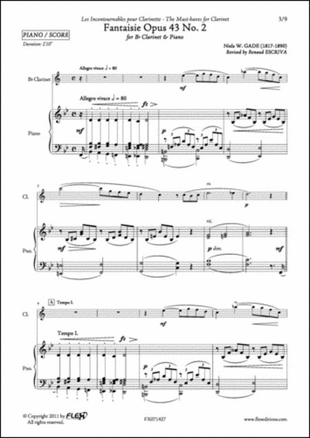 Niels Vilhelm Gade : Fantaisie Opus 43 No. 2
