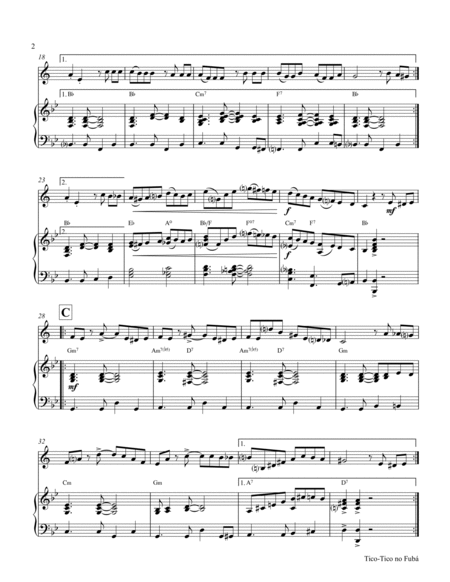 Tico-Tico no Fubá - Choro - Key: G-minor - Piano and Trumpet