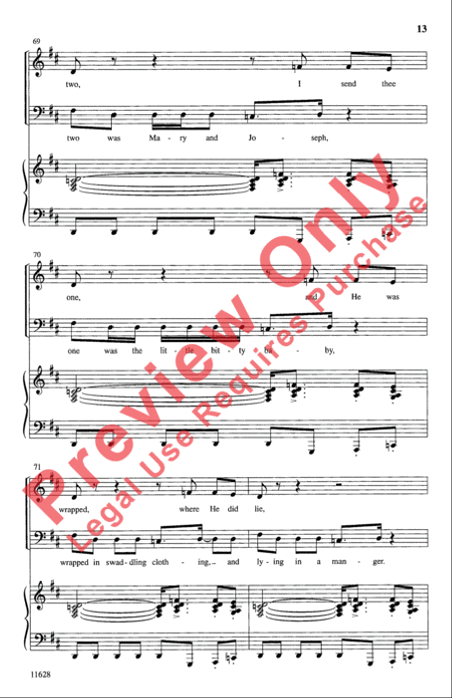 Children, Go Where I Send Thee 4-Part scores gallery preview page 13
