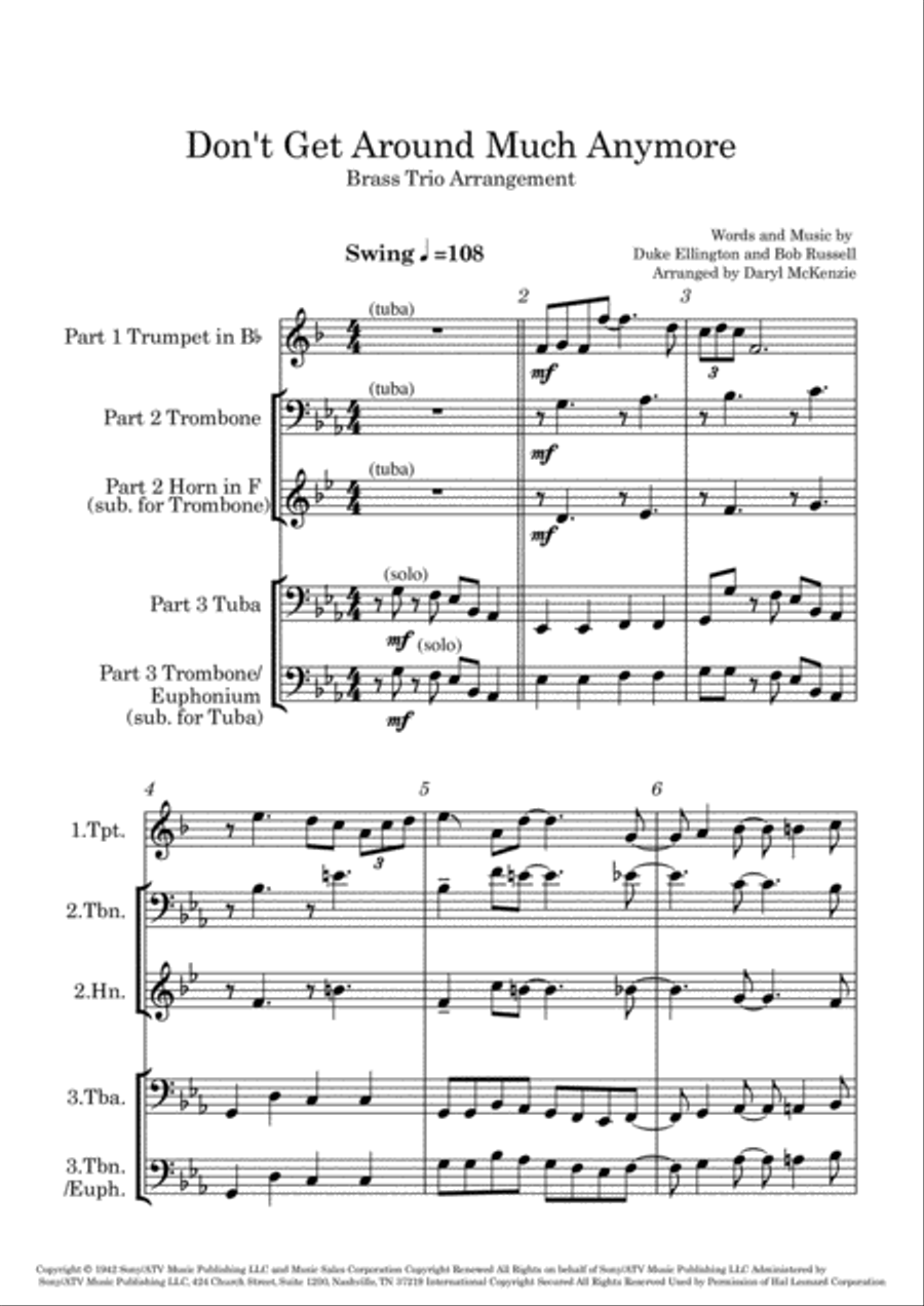 Don't Get Around Much Anymore School and Community scores gallery preview page 1