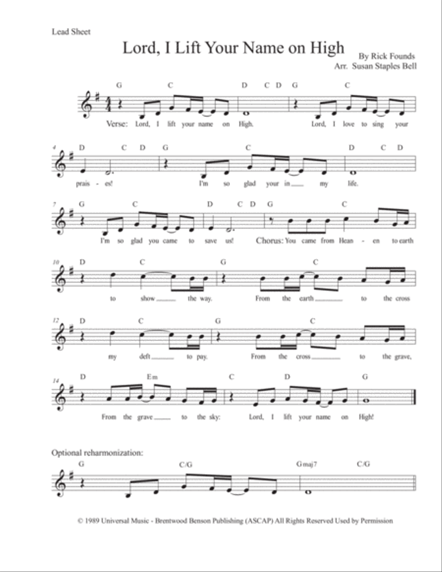 Lord, I Lift Your Name On High Voice scores gallery preview page 3