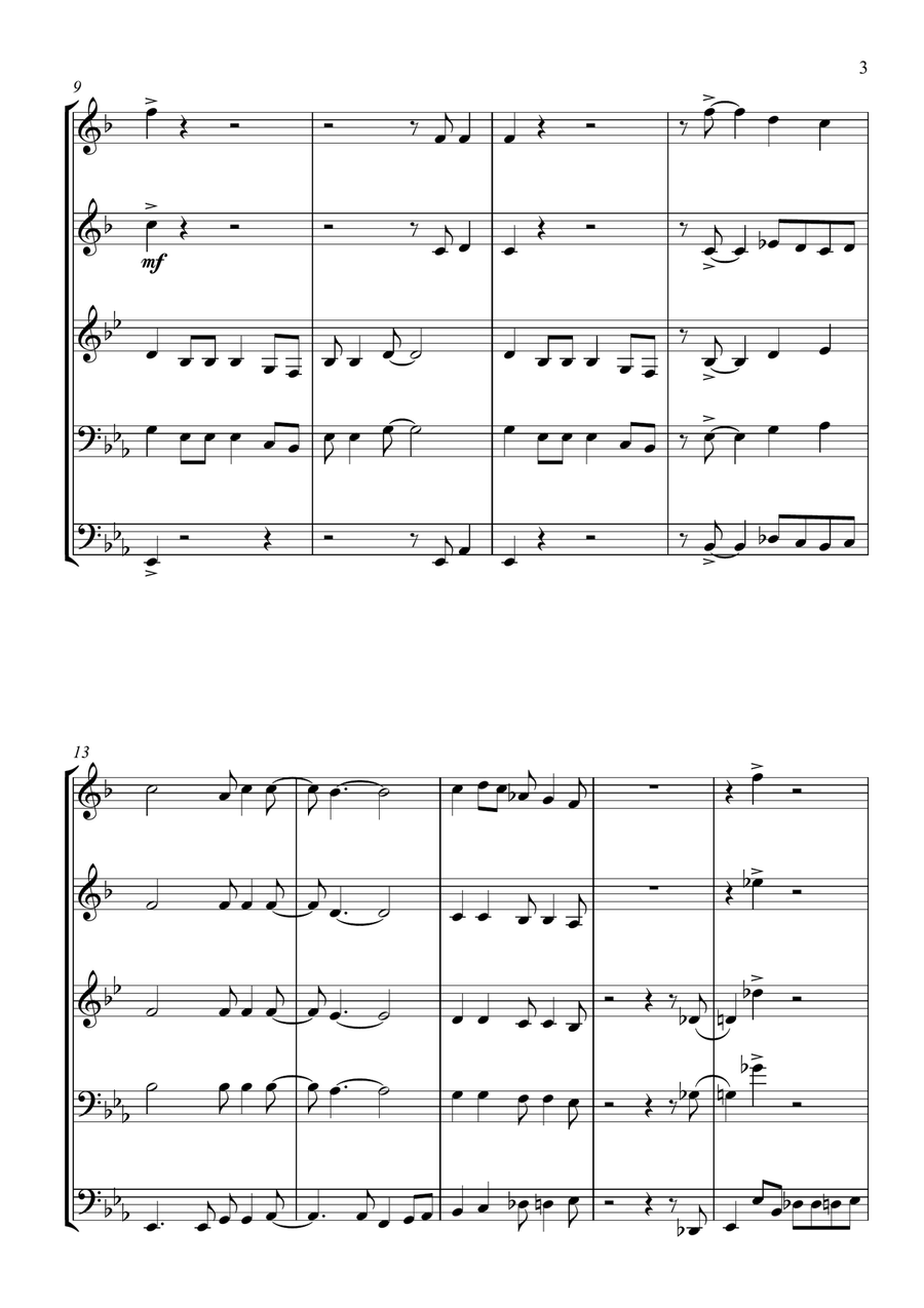 Children Go Where I Send Thee - For Brass Quartet Brass Quartet scores gallery preview page 3