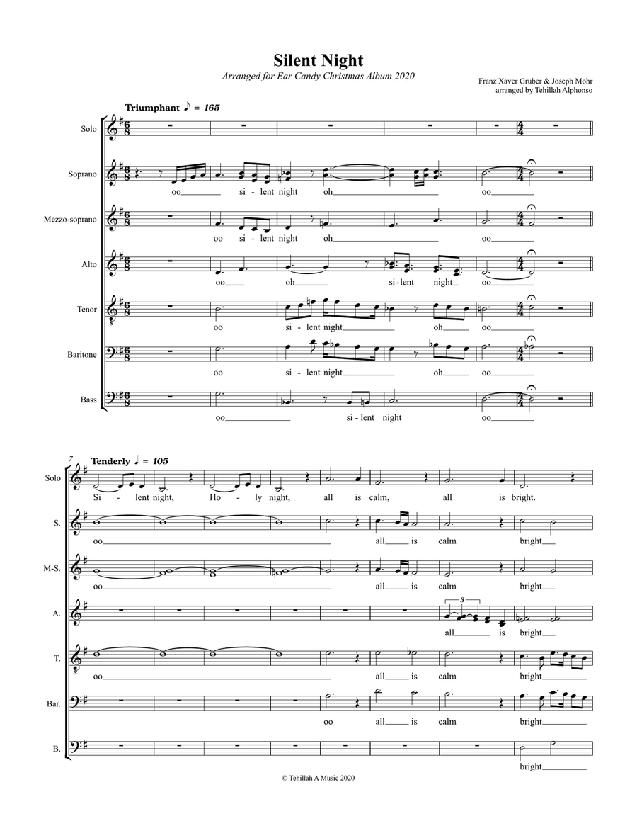 Silent Night Divisi scores gallery preview page 1