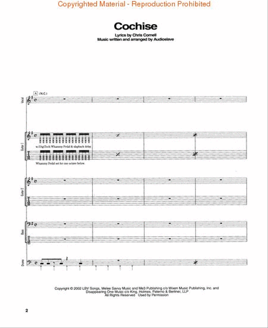 Audioslave Audioslave Guitar Tablature scores gallery preview page 2