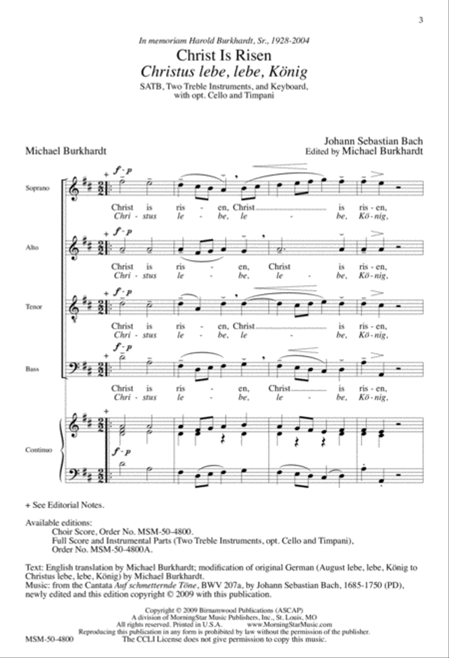 Christ Is Risen/Christus lebe, lebe, König 4-Part scores gallery preview page 3