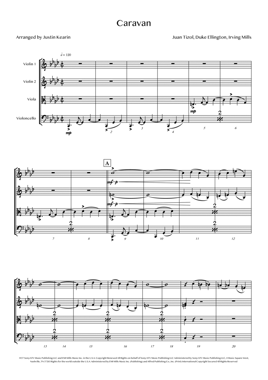 Caravan Caravan String Quartet scores gallery preview page 1
