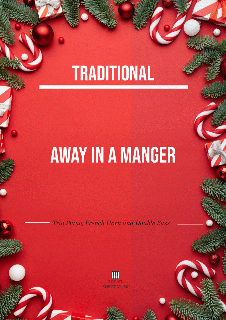 Traditional - Away In A Manger (Trio Piano, French Horn and Double Bass) with chords Small Ensemble scores gallery preview page 1