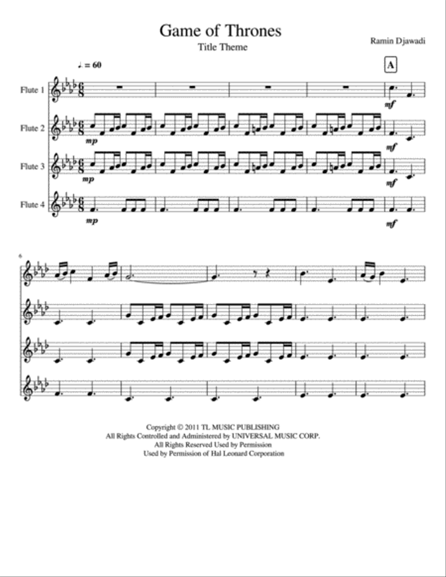 Game Of Thrones Game Of Thrones Woodwind Quartet scores gallery preview page 2