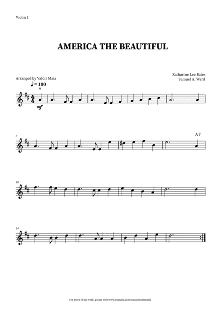 America The Beautiful - String Trio (+CHORDS) image number null
