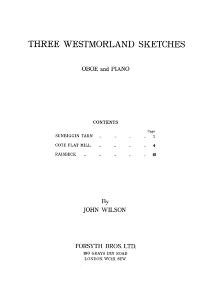 Westmoreland Sketches for Oboe and Piano