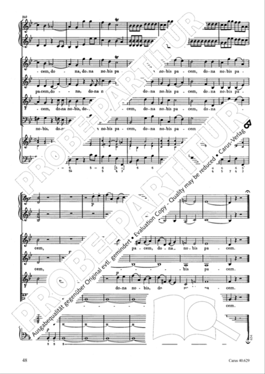 Missa brevis in B flat major 4-Part scores gallery preview page 49