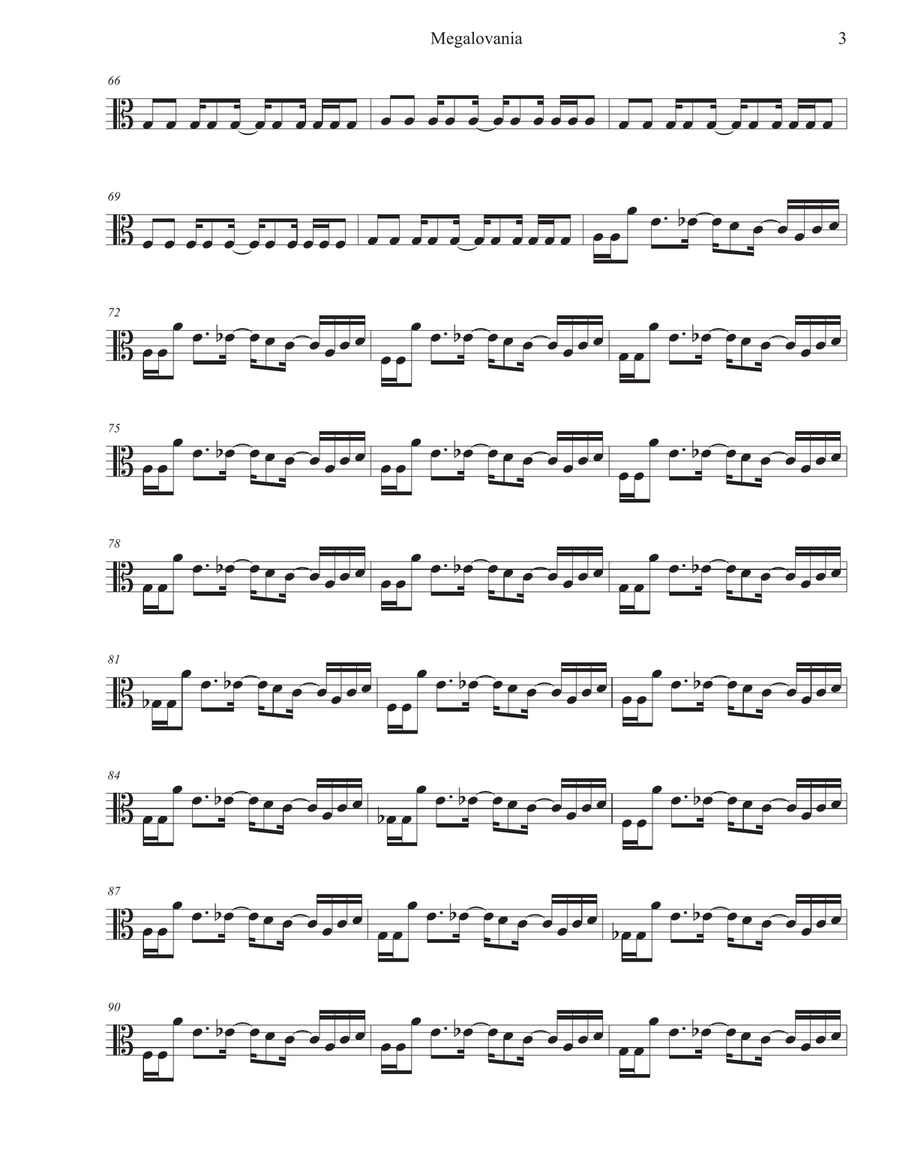 MEGALOVANIA (from Undertale) Viola Solo scores gallery preview page 3