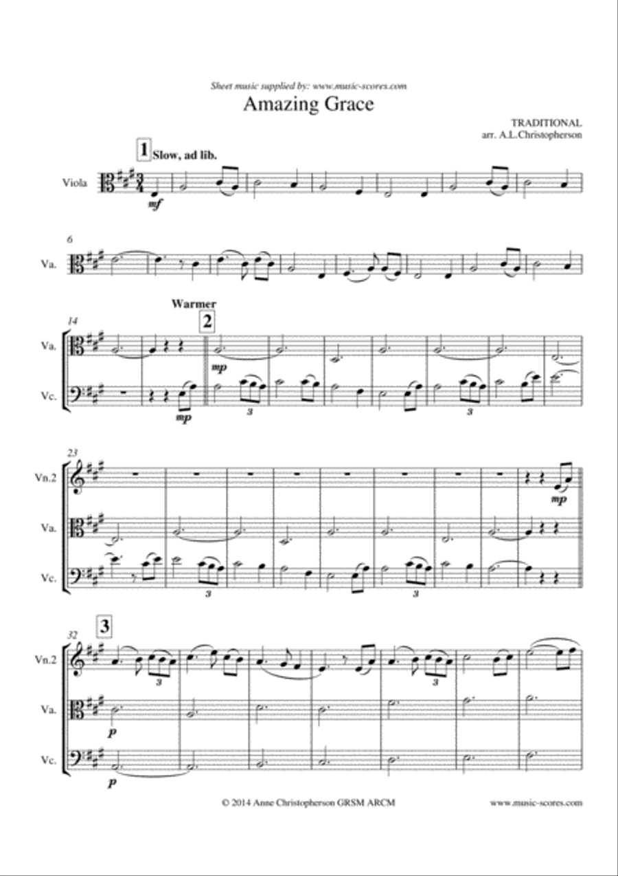 Amazing Grace - String Quartet String Quartet scores gallery preview page 1