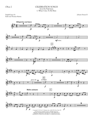 Celebration Songs (from Die Fledermaus) - Oboe 2