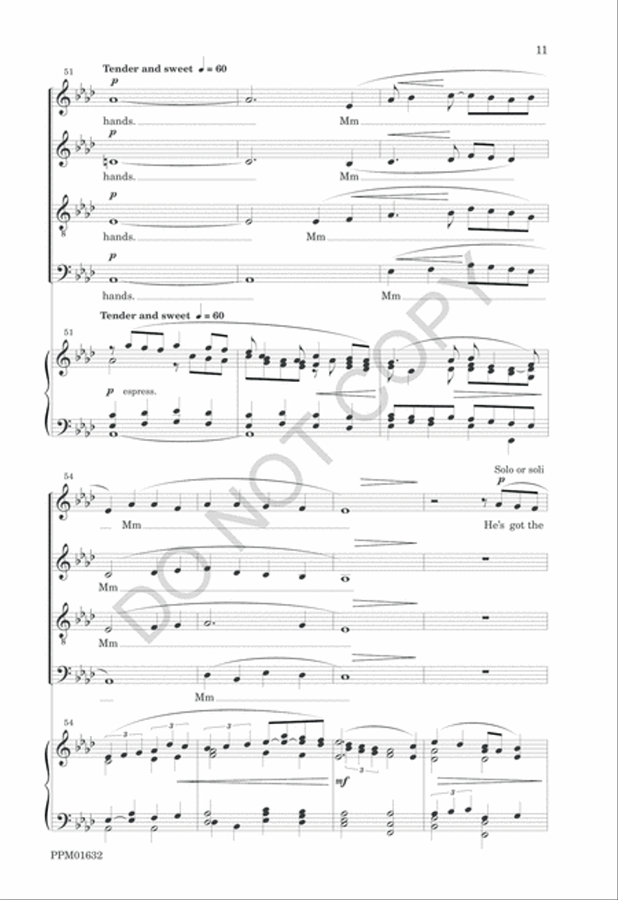 He's Got the Whole World in His Hands 4-Part scores gallery preview page 14