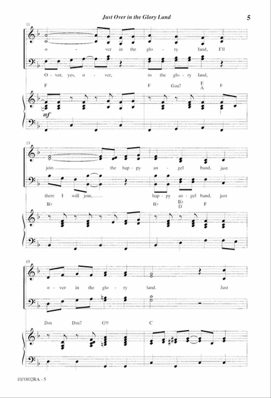 Just Over in the Glory Land 4-Part scores gallery preview page 5