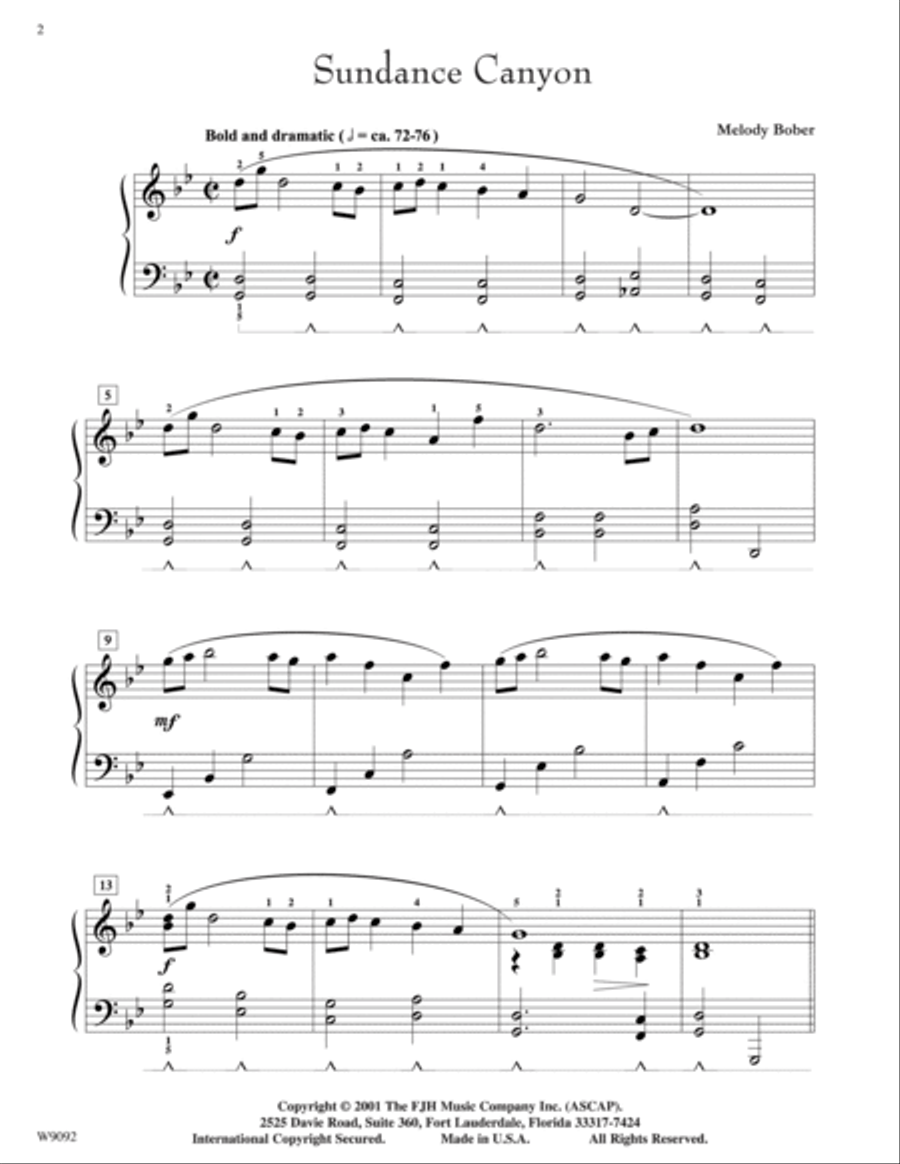 Sundance Canyon Piano Solo scores gallery preview page 2