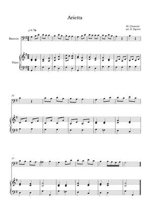 Arietta, Muzio Clementi, For Bassoon & Piano